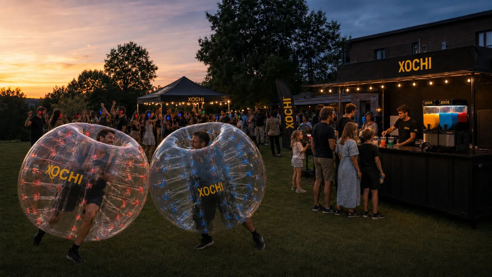 Overzicht van een zomerfestival met XOCHI-materiaal