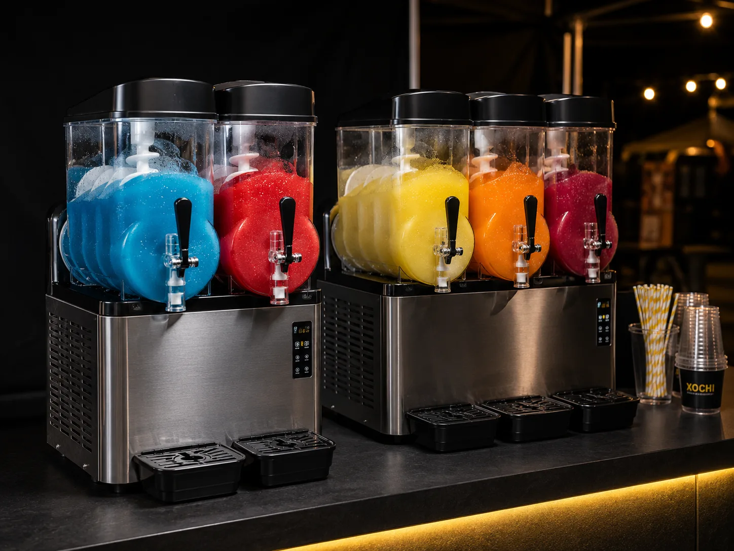 Twee slushmachines samen op een feest