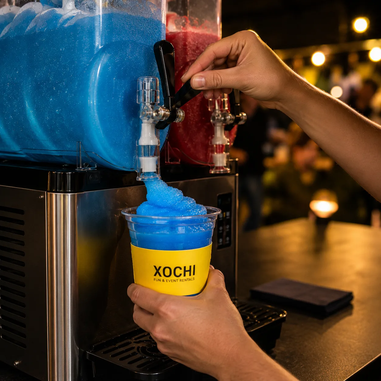 Close-up van een volle beker slush